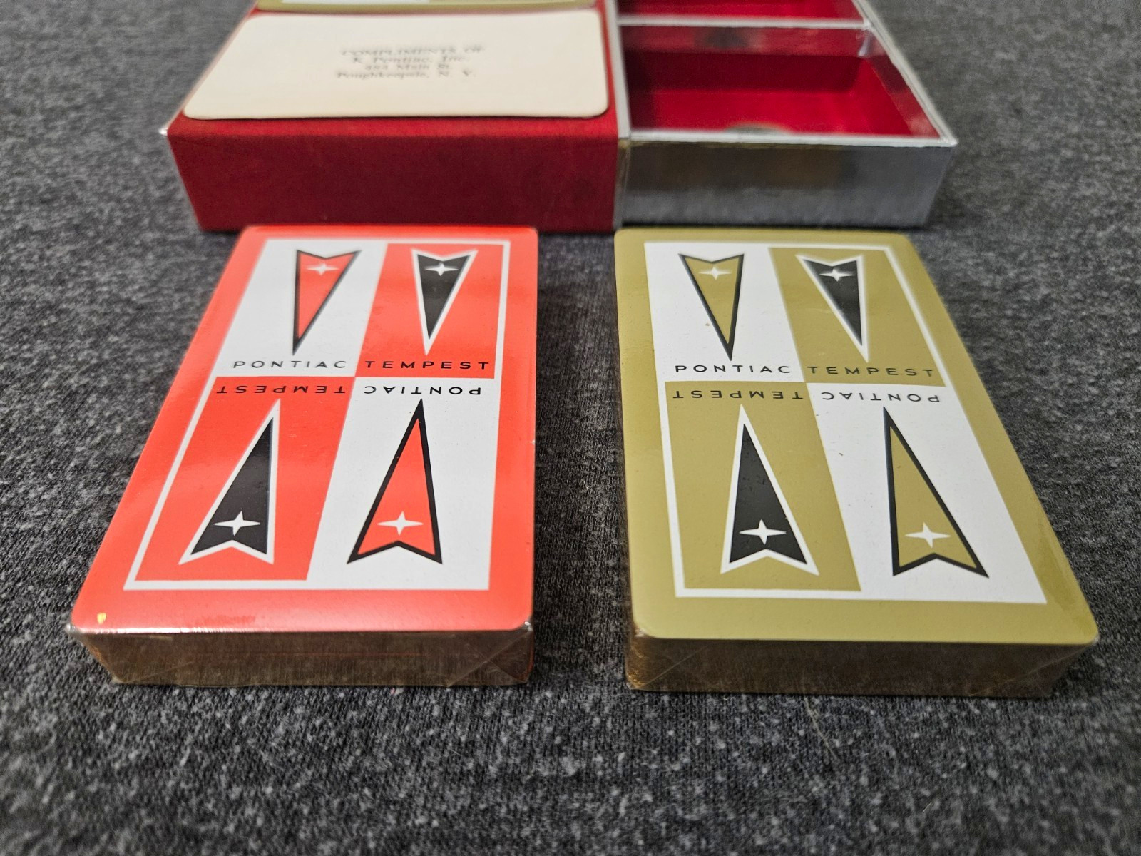 VTG 1961 Pontiac Tempest Promotional Playing Cards Double Deck Sealed NOS Grille