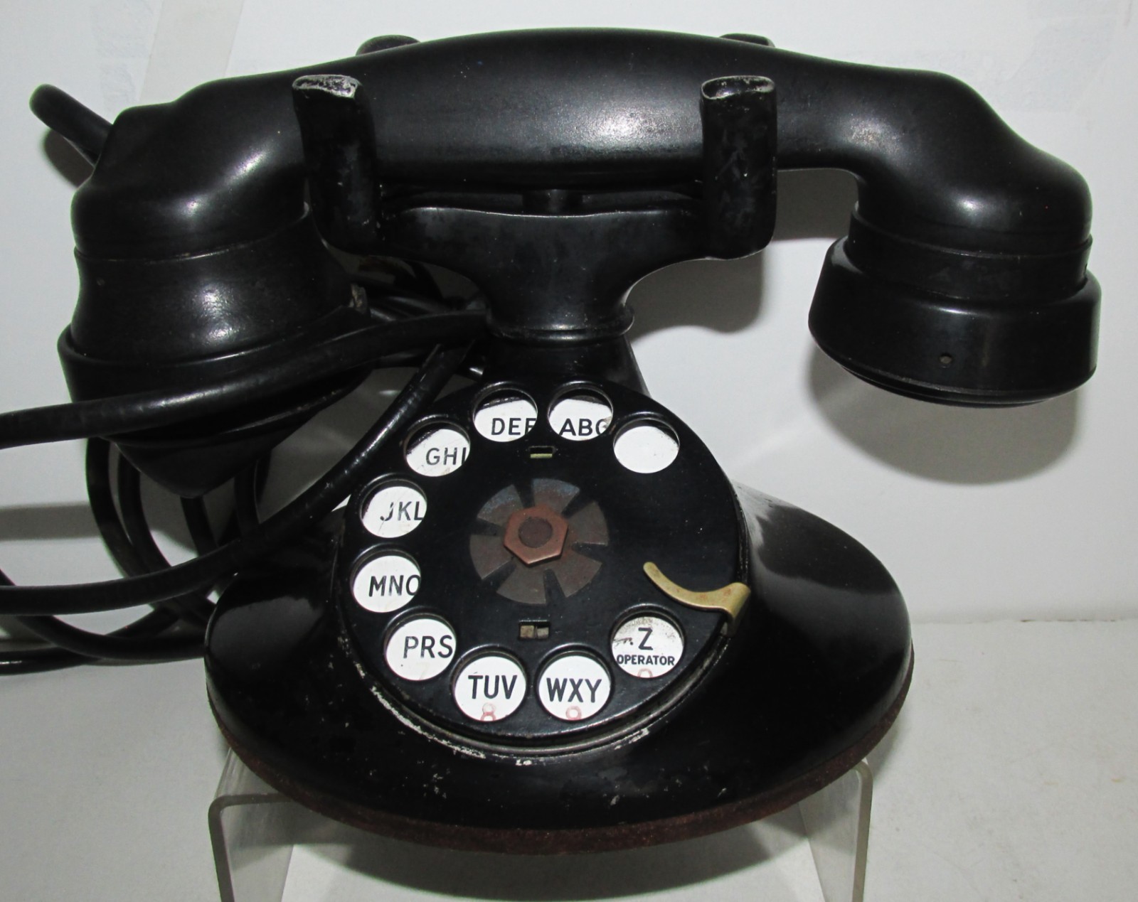 ORIGINAL 1930\'s Oval Base Dial Telephone Western Electric 220 w E-1 Handset ORIGINAL 1930\'s Oval Base Dial Telephone Western Electric 220 w E-1 Handset