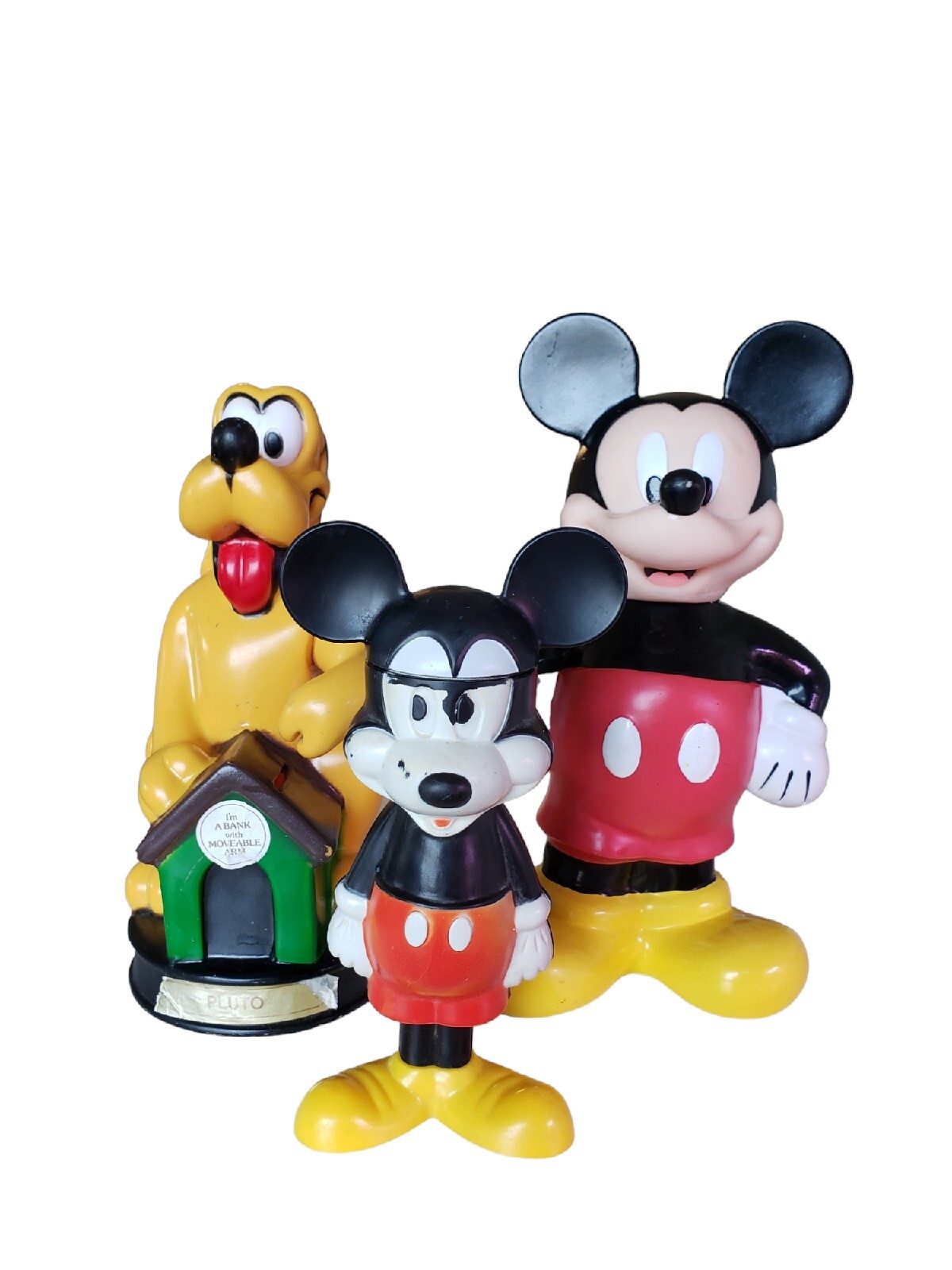 Vintage Walt Disney Land Collectibles Mickey Mouse bottles And Pluto bank