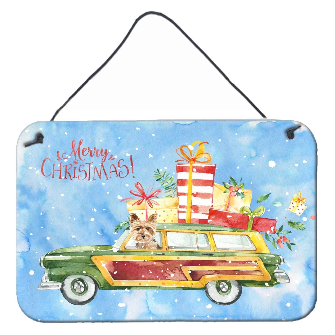Caroline\'s Treasures CK2431DS812 Merry Christmas Yorkshire Terrier Wall Or Door Caroline\'s Treasures CK2431DS812 Merry Christmas Yorkshire Terrier Wall Or Door