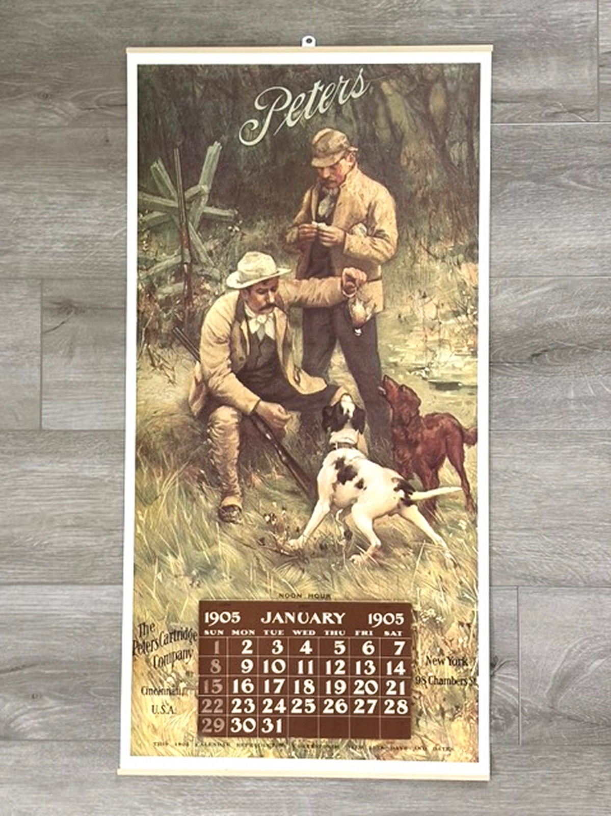 Vintage 1905/1978 Peters Cartridge Co. Advertising Calendar Noon Hour Scene