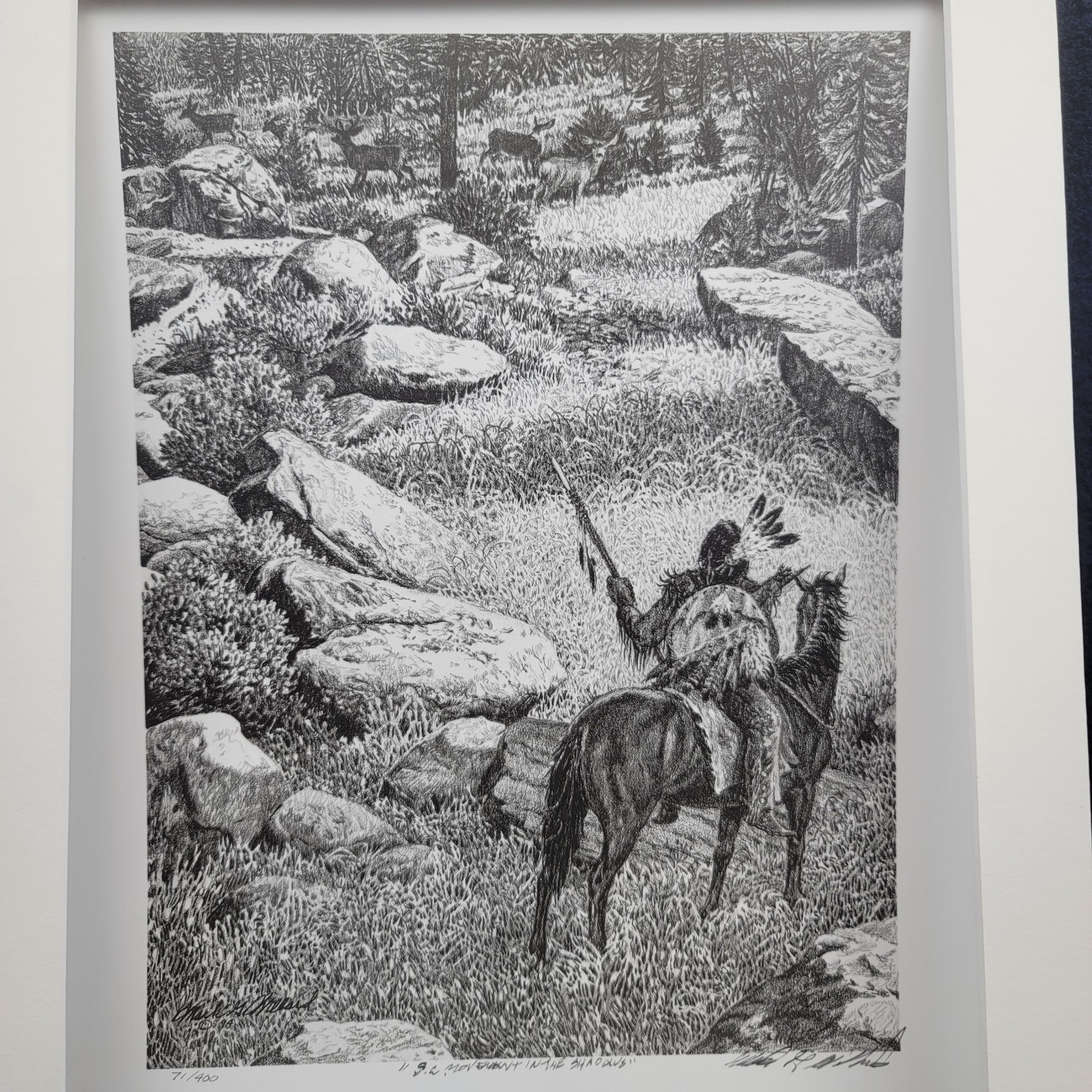 Native American Artwork Rep. Pencil Graphite West Indian Ltd Ed Clark G Willard 