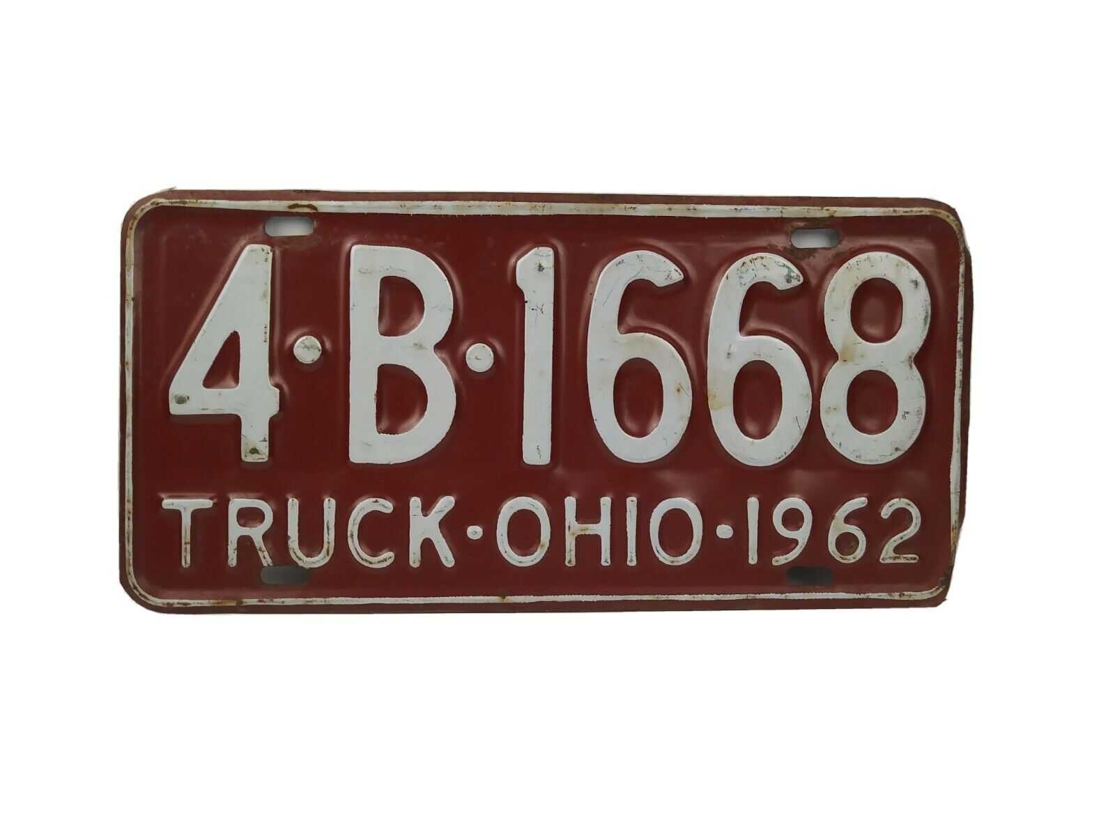 Ohio 1962 Old Truck License Plate.    Very Nice