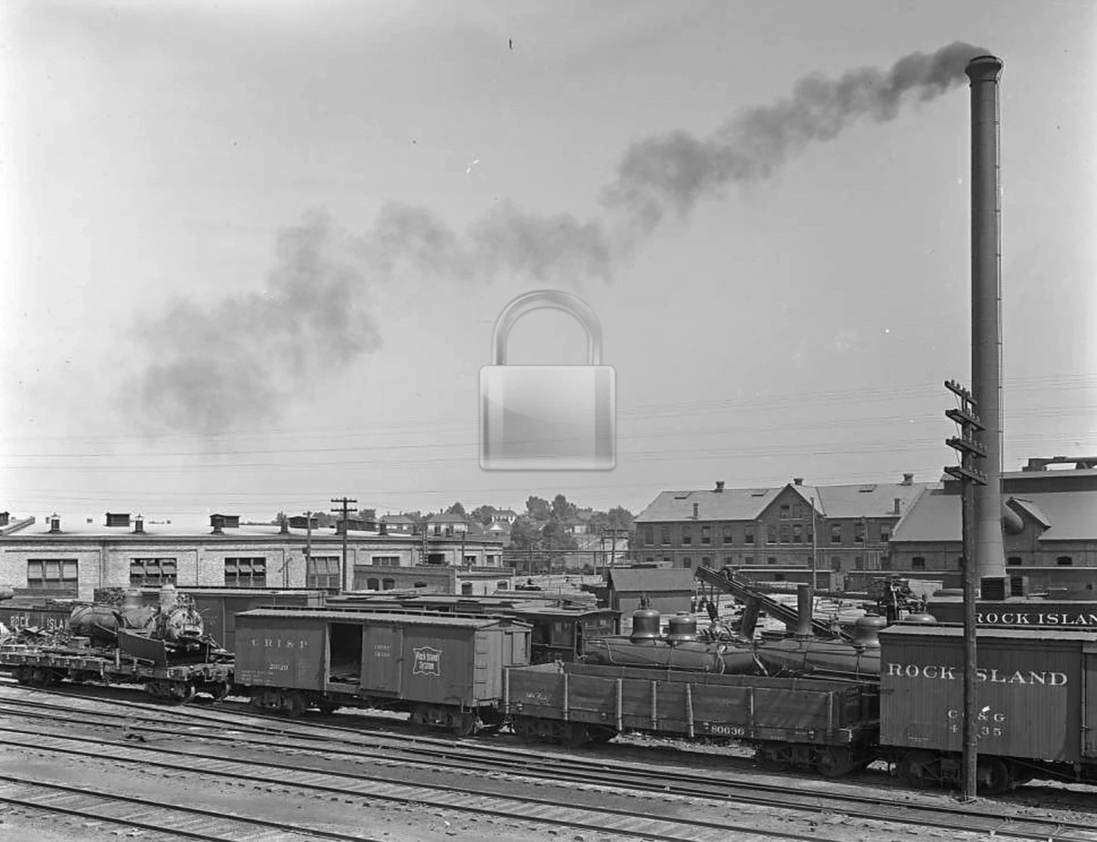 Chicago, Rock Island & Pacific Railroad Horton, Kansas Shops 5 x 7 Photo