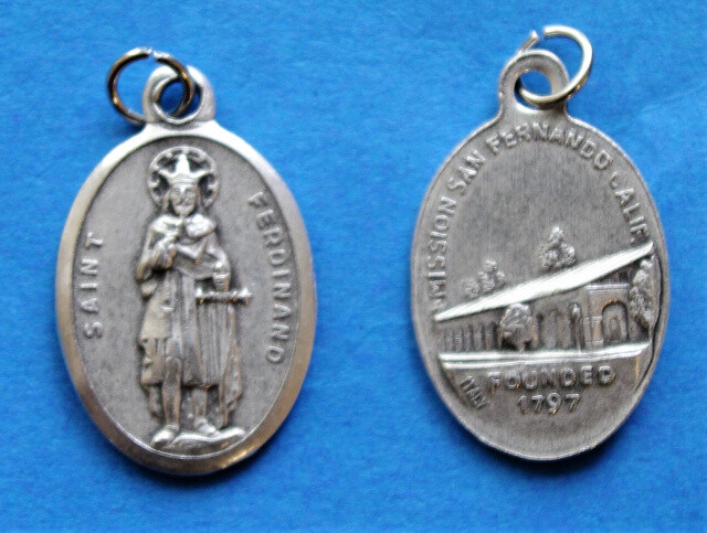 Holy Card of Saint King Ferdinand III & a Silver Oxidized 1\