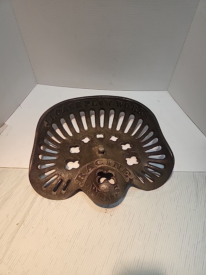 Antique J.I. Case Plow Works Cast Iron Seat Vintage