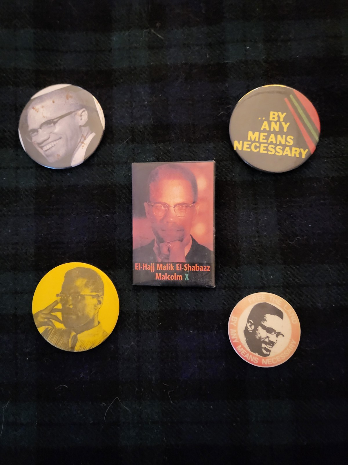 Vintage Malcolm X Commemorative Buttons