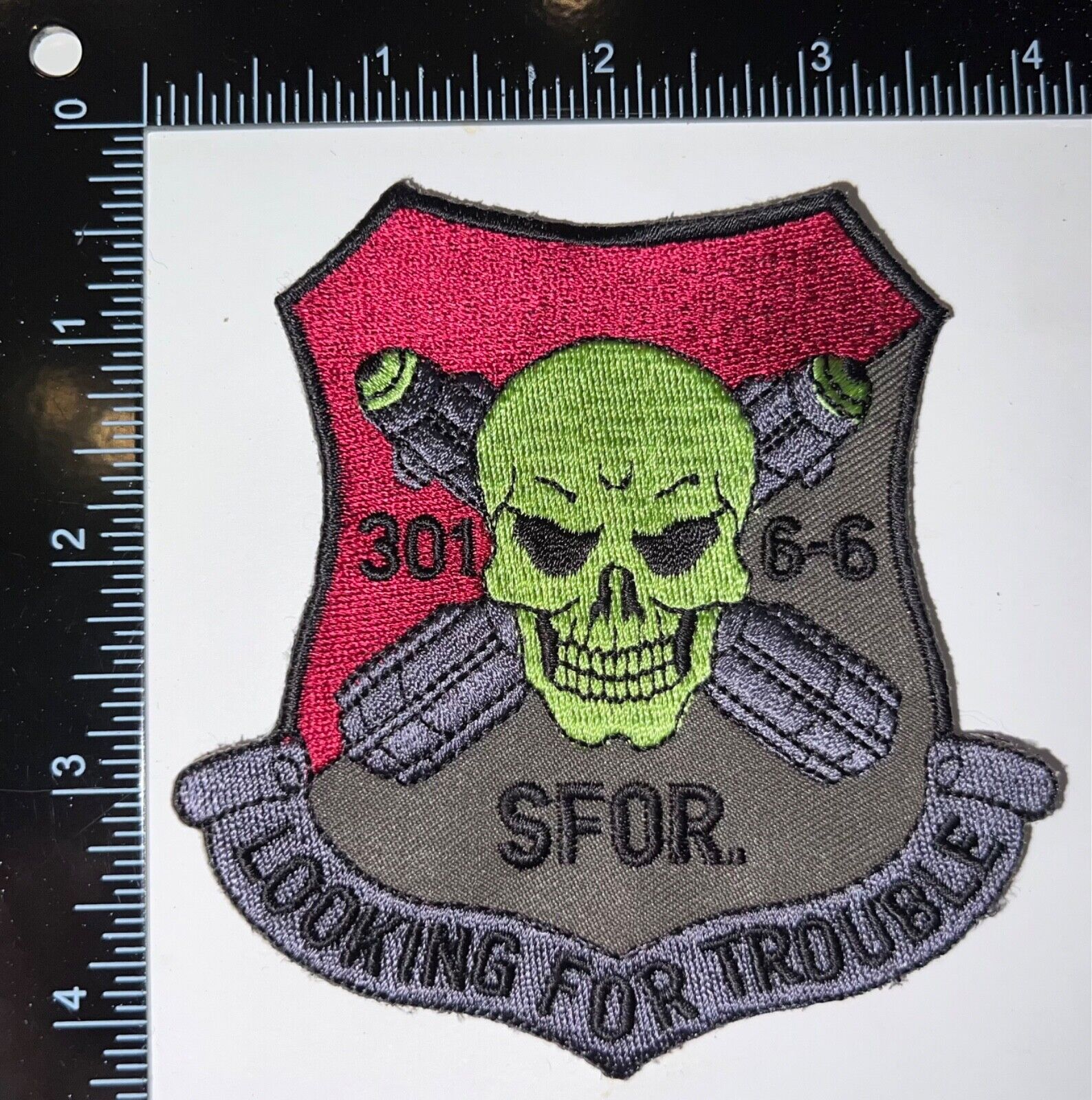 USAF SFOR Bosnia 301st 6-6 Intelligence Squadron Looking For Trouble Patch