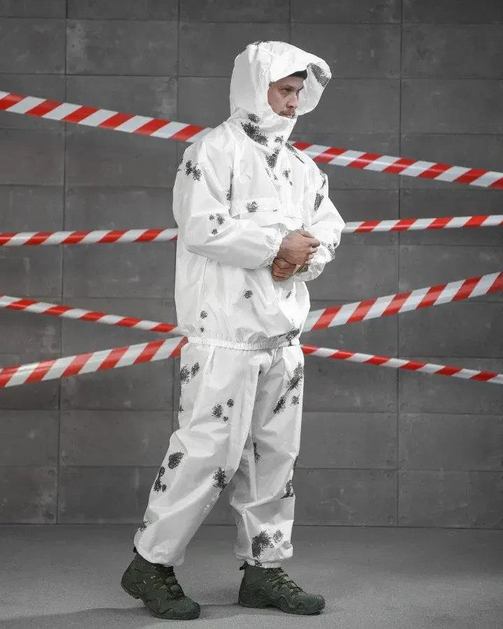 Tactical Winter Military Camouflage Suit with Hood Snow Men's Army Uniform💙💛