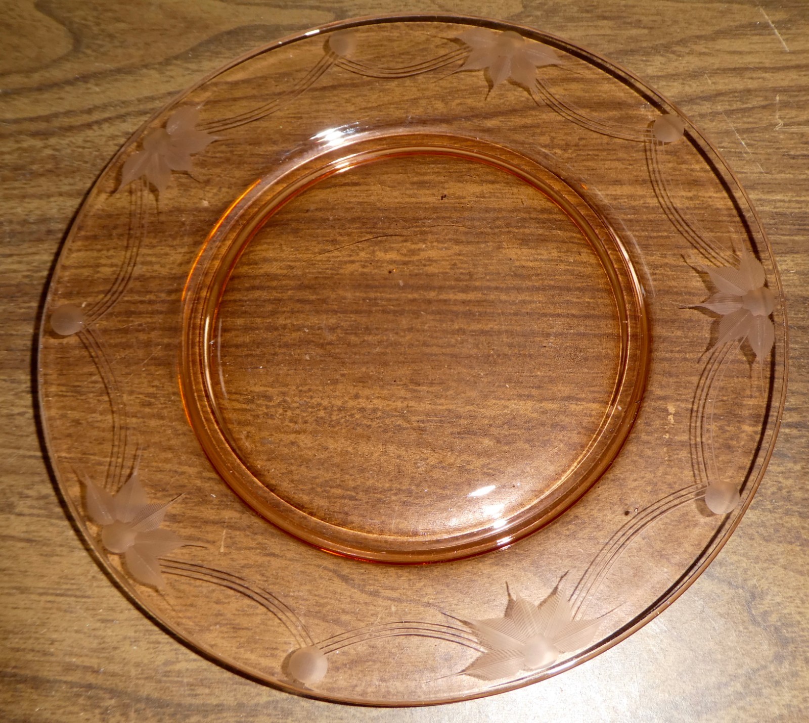 Pink Depression Glass Luncheon Plate 8-3/8\ Pink Depression Glass Luncheon Plate 8-3/8\