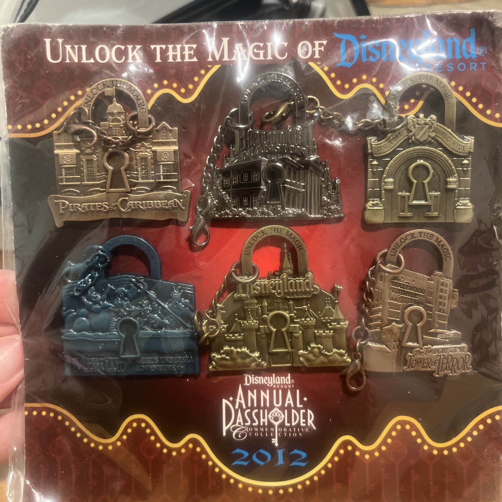 Disney DLR 2012 Unlock the Magic Annual Passholder Packaged pin set