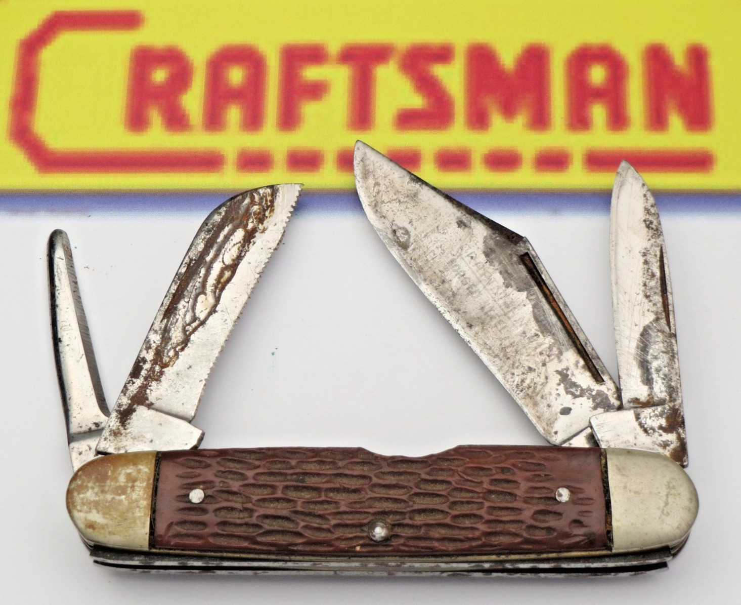 Vintage 1950\'s Era Sears CRAFTSMAN by Ulster Unusual Four Blade Cattle Knife