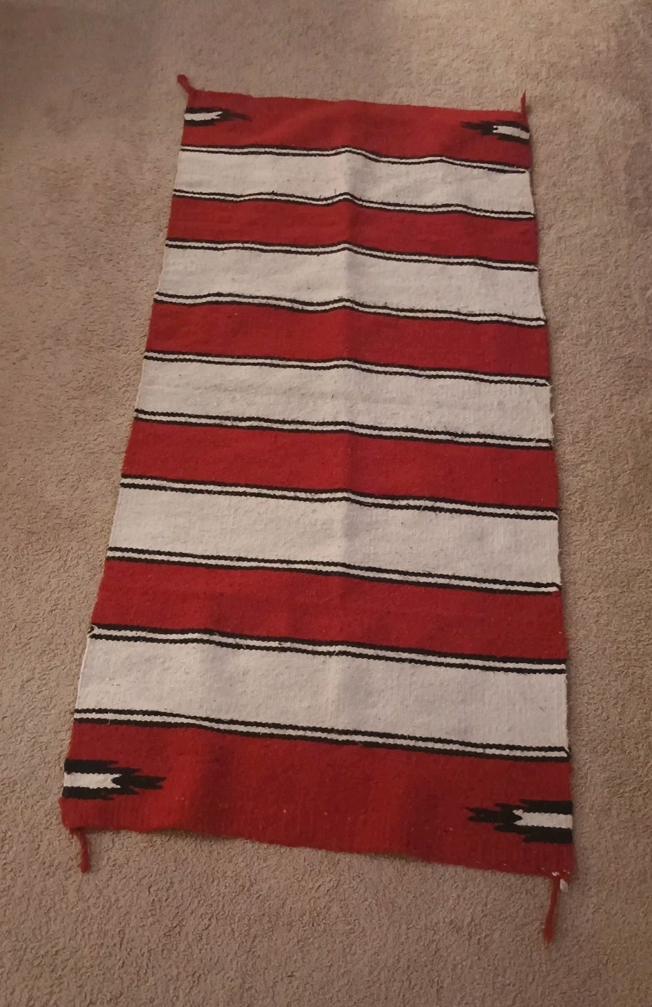 Handwoven Southwest Mexican Throw Blanket, Pre-owned Vg Condition Large Sized