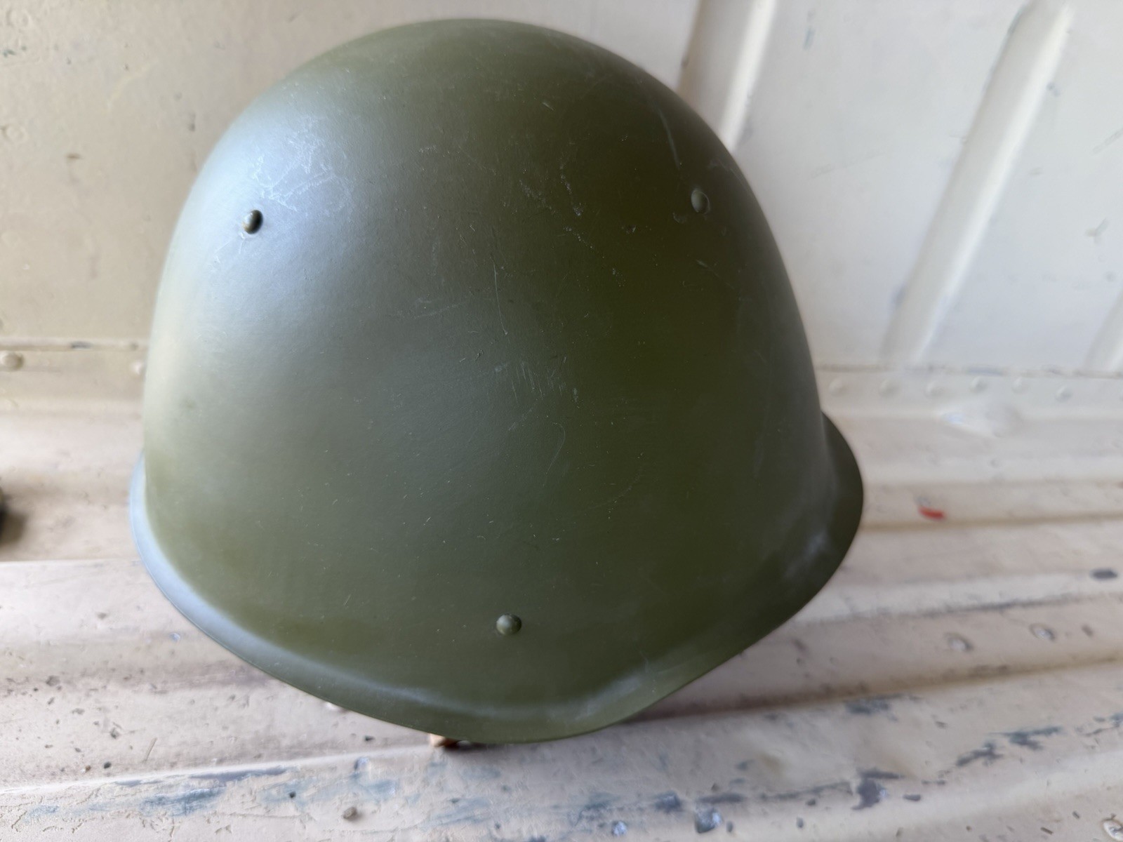 USSR Soviet Combat Steel Helmet SSH68 Russian Soldier Military Kaska Shlem Green