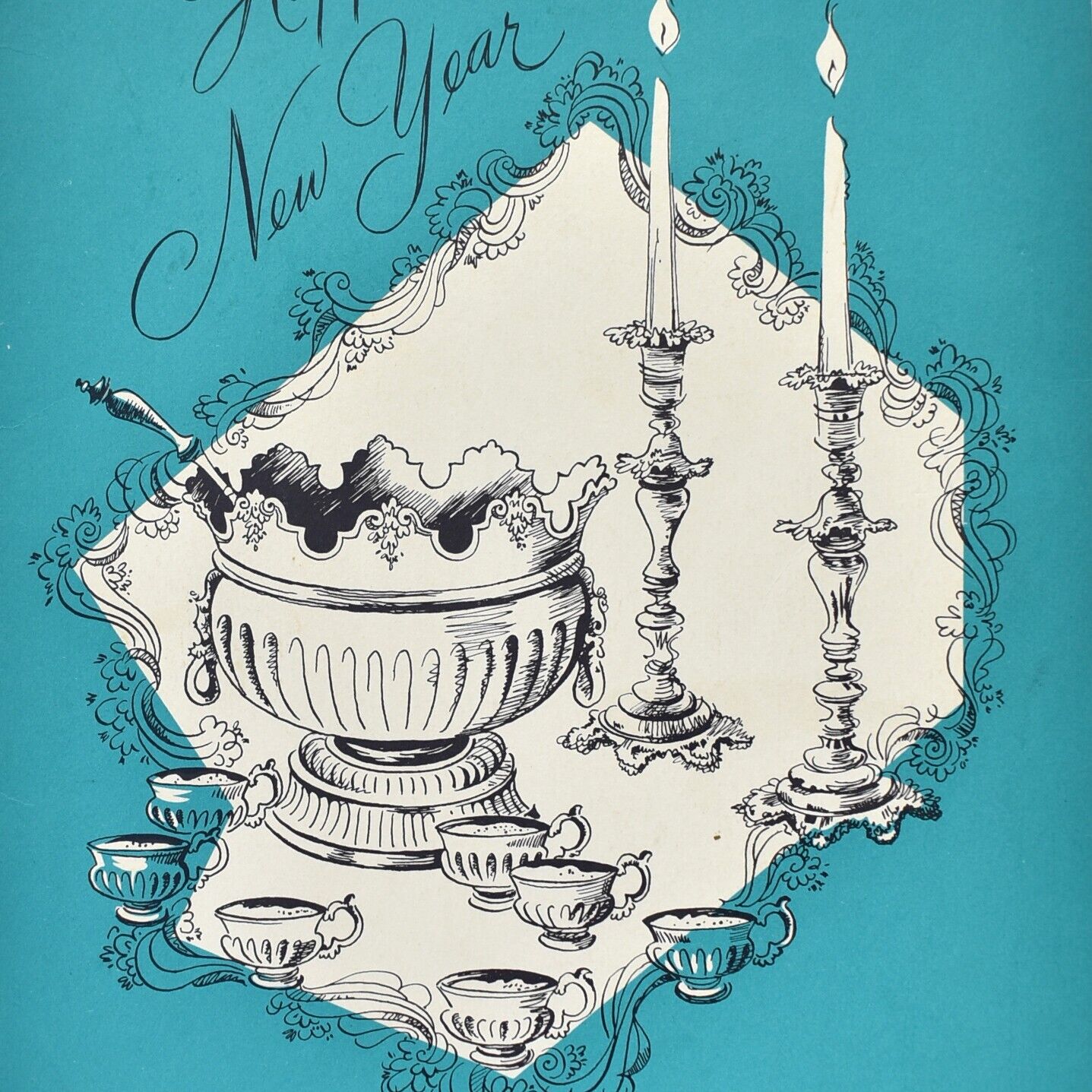 1950s Hotel Abraham Lincoln Restaurant New Year Menu COVER Redding Pennsylvania