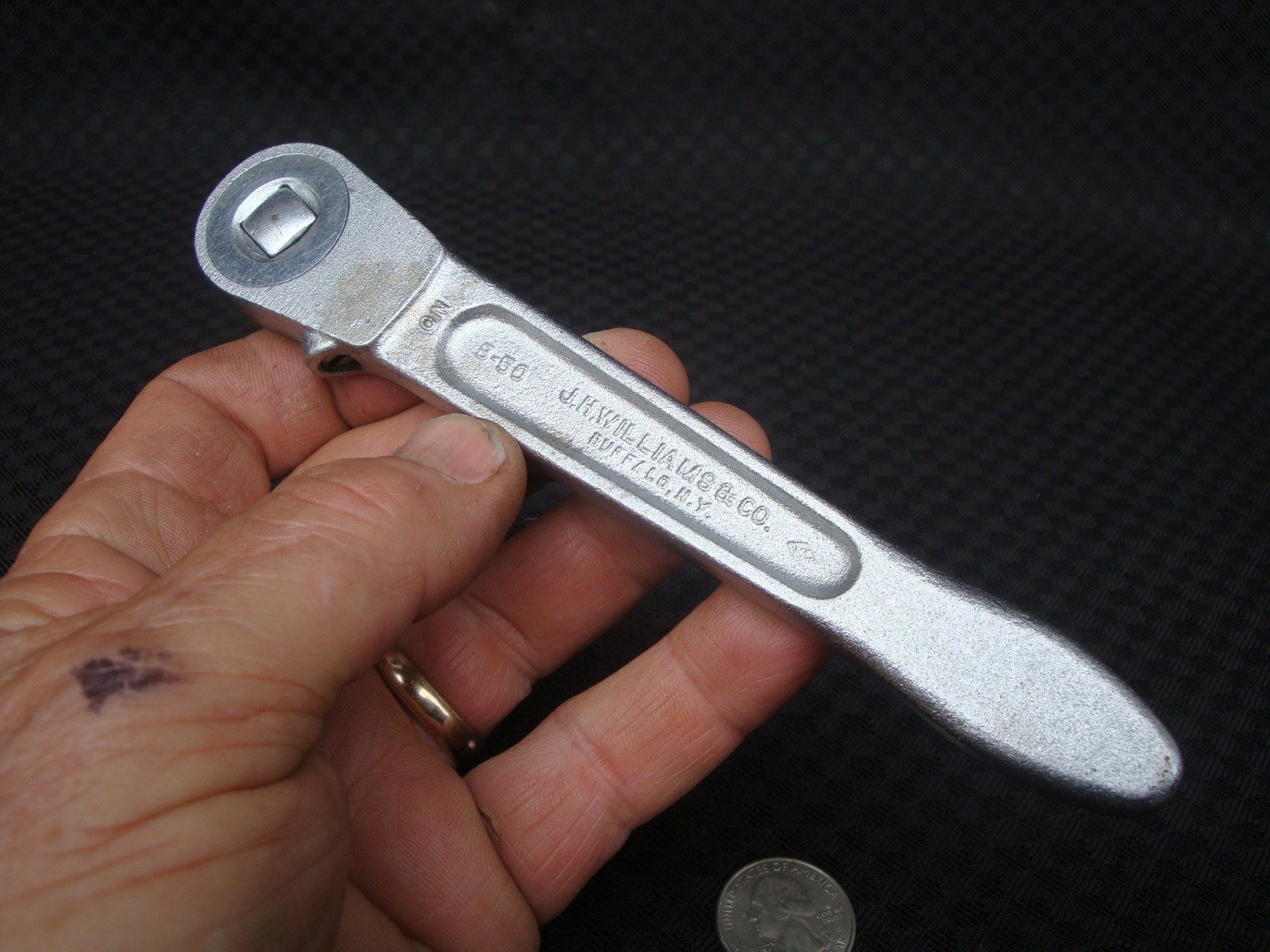 Vintage Williams 3/8” Drive Push Through Ratchet B-50 With Drive Plug