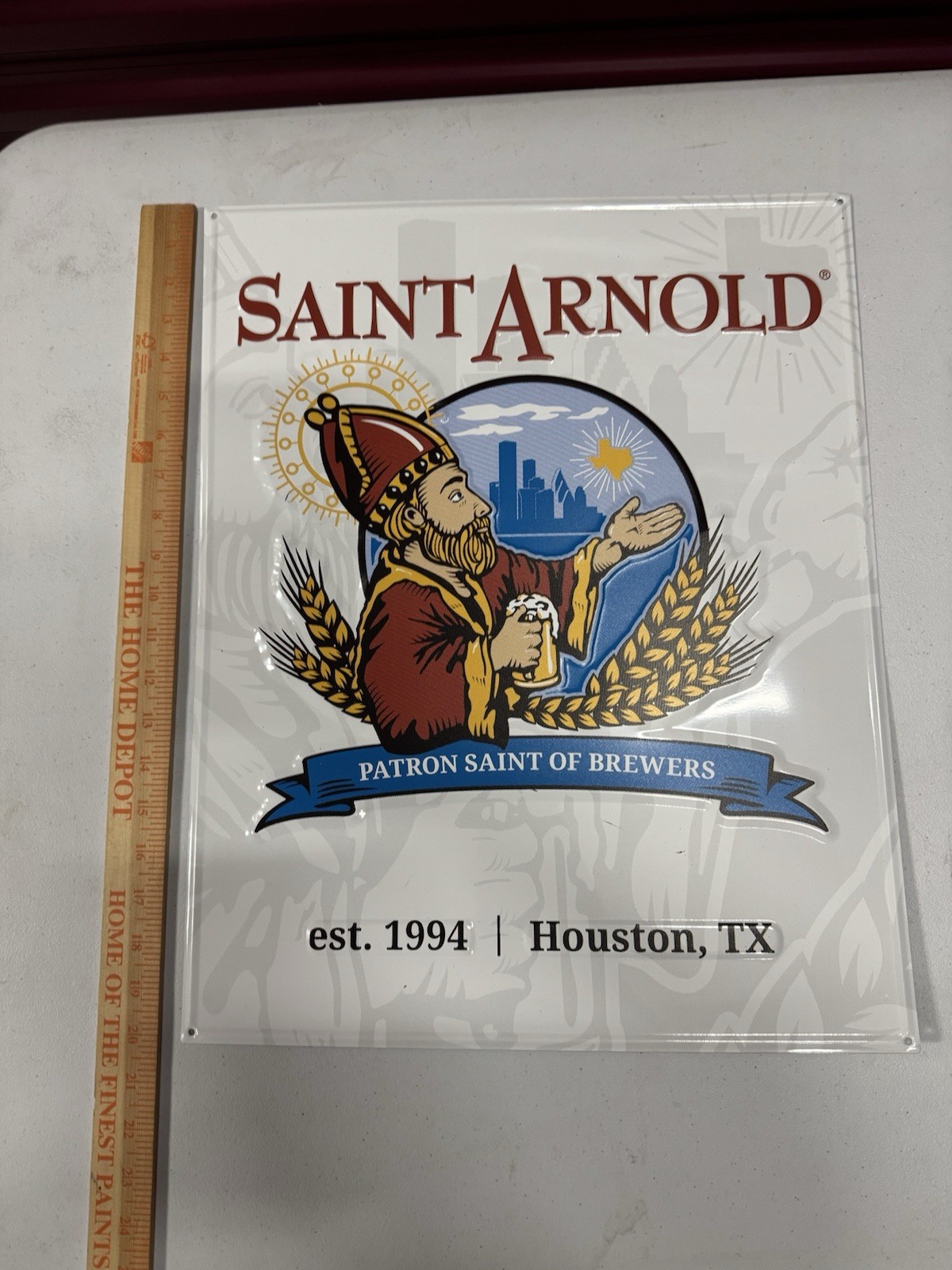 Saint Arnold St Arnold Brewery TEXAS SIGN MAN CAVE Metal Patron Saint Beer