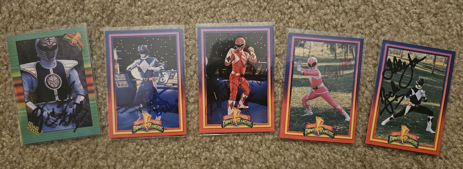 Vintage Mighty Morphin Power Rangers Trading Cards ,Signed MMPR