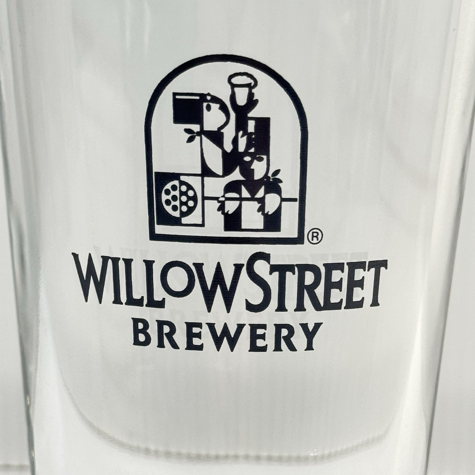 Willow Street Brewery San Rafael CA Beer Pint Glass California Breweriana 2574