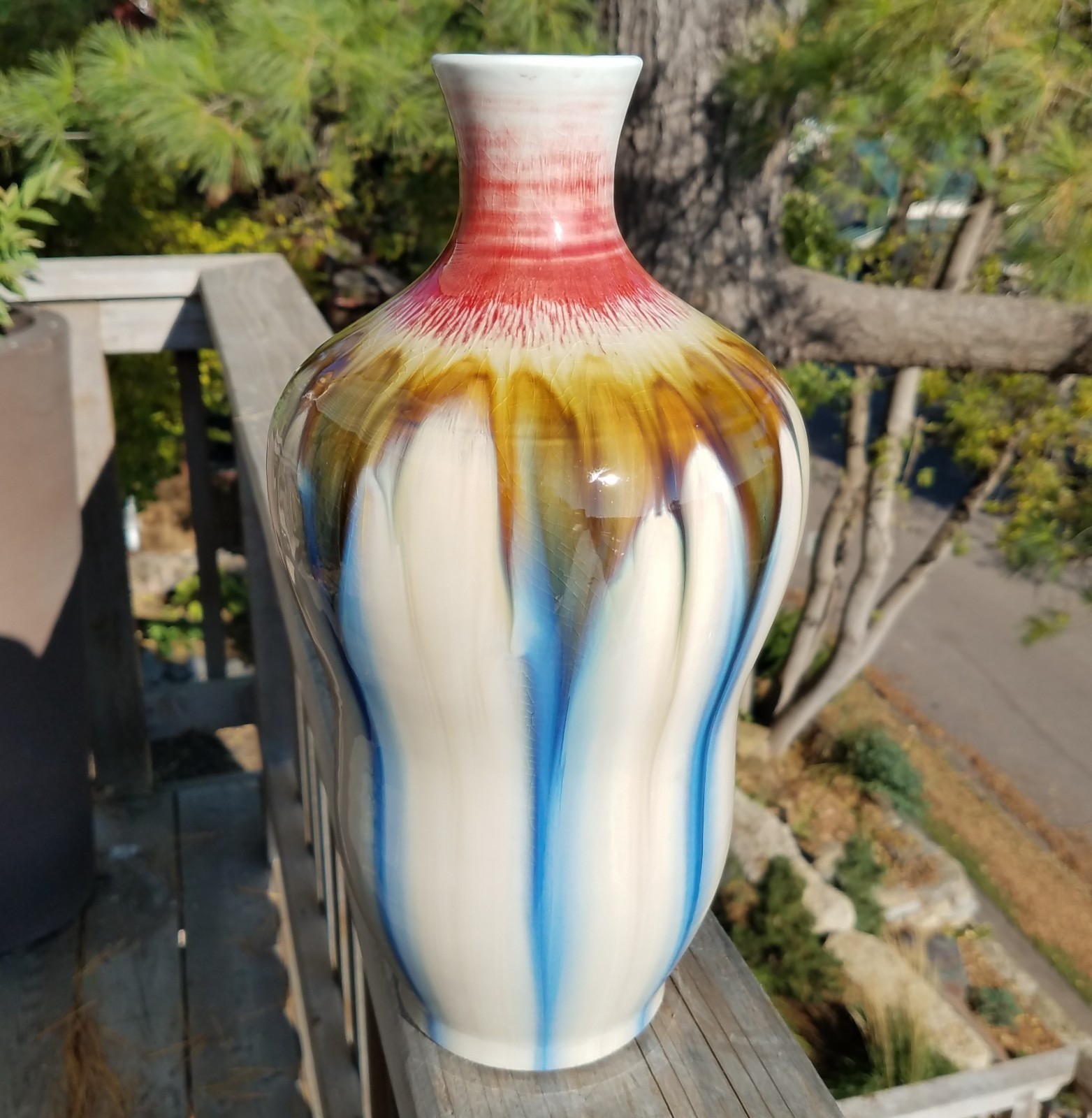 Drip Glaze LARGE Porcelain Vase 13