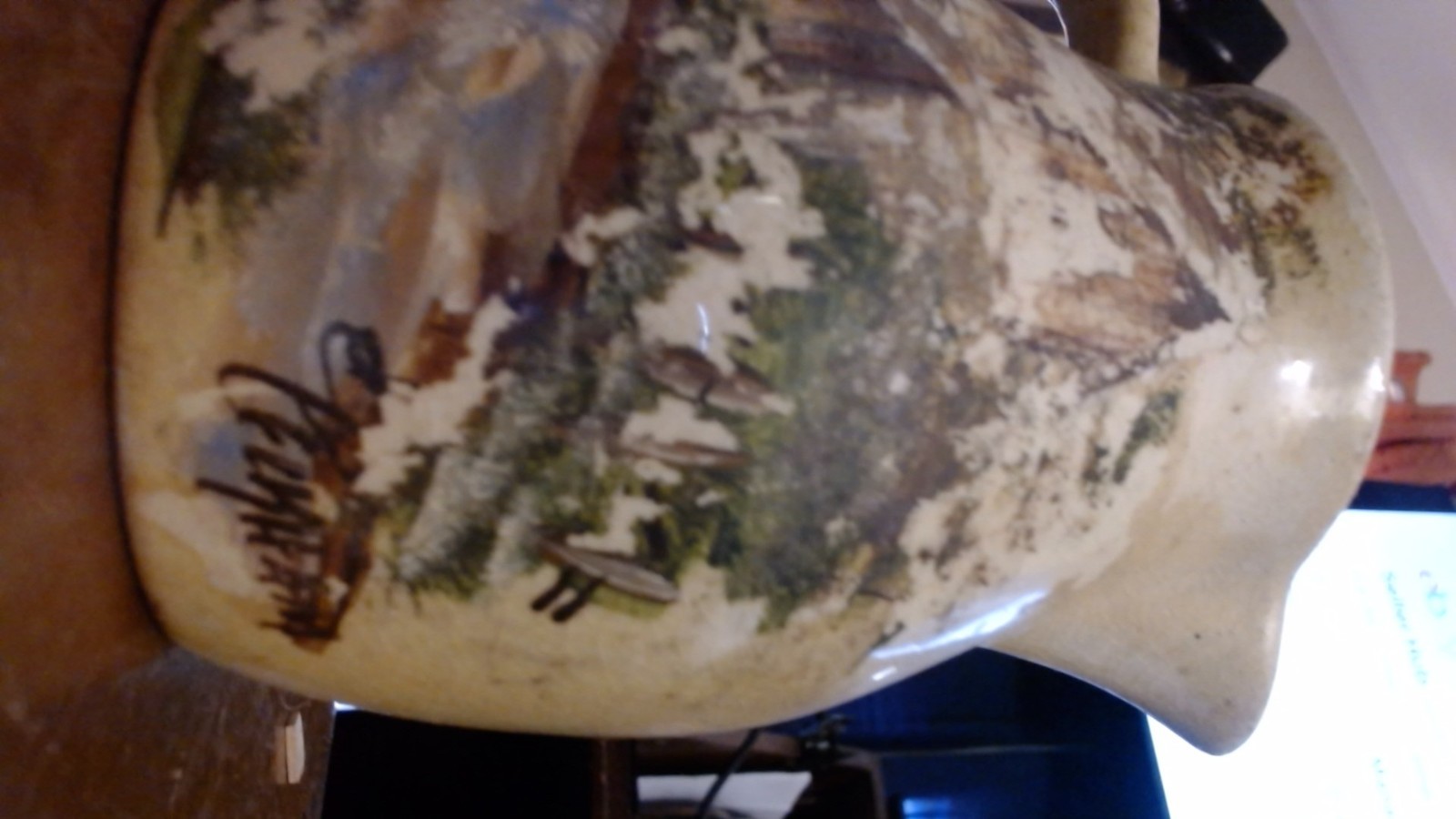 Packham Hand Painted vase 50s+ pottery ,ohio  company  RR