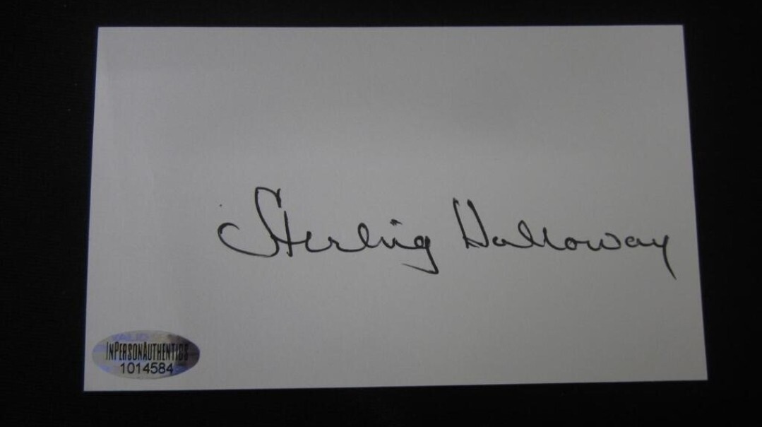 Sterling Holloway Winnie The Pooh Jungle Book Disney Signed Index Card w/COA Sterling Holloway Winnie The Pooh Jungle Book Disney Signed Index Card w/COA