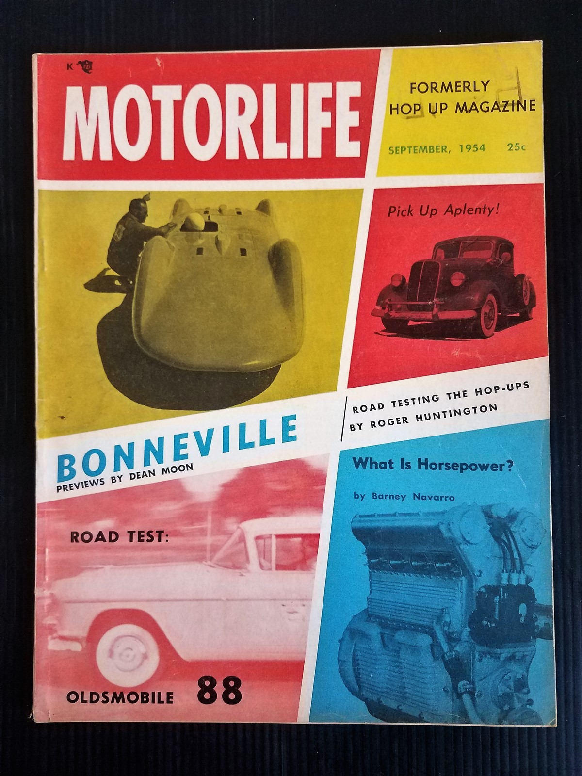 Motor Life Sept 1954 Oldsmobile Super 88 - Bonneville - The Hop Ups - Drag Races