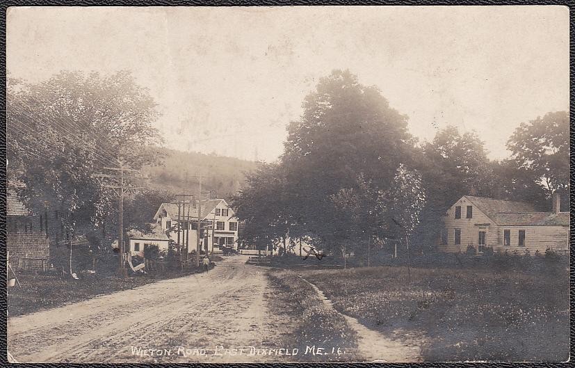 East Dixfield, Maine RPPC ca. 1910 - Wilton Road Town View
