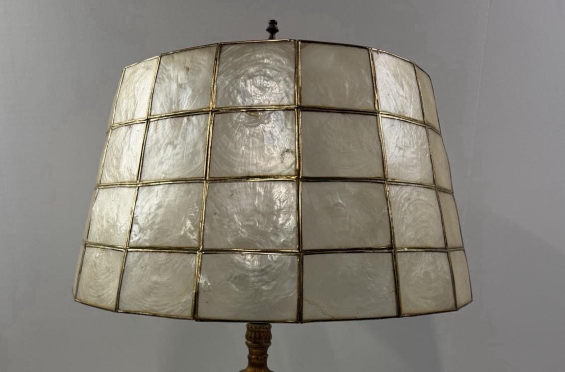 Vintage Capiz Shell Lamp Shade Nice