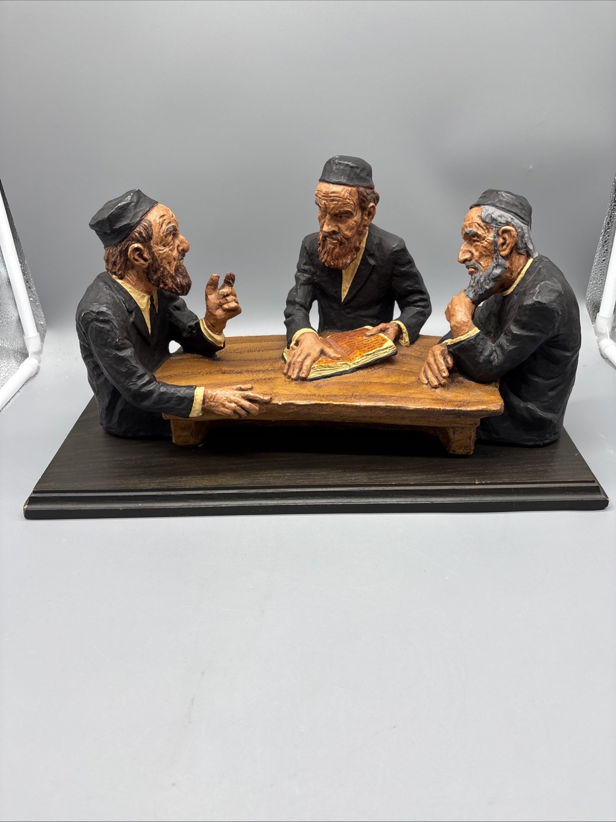 VTG ‘70 David Kaplan Midrash Judaic Sculpture 3 Rabbi Study Torah The Discussion