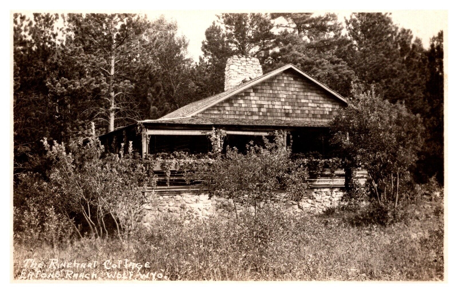 Wolf WY Wyoming The Rinehart Cottage Eatons Ranch Real Photo RPPC Postcard
