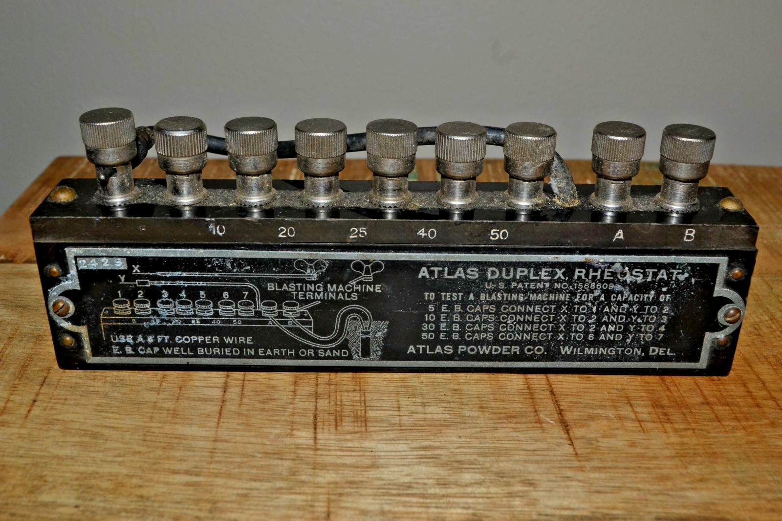 Circa 1930s Atlas Powder Company Blasting Duplex Rheostat