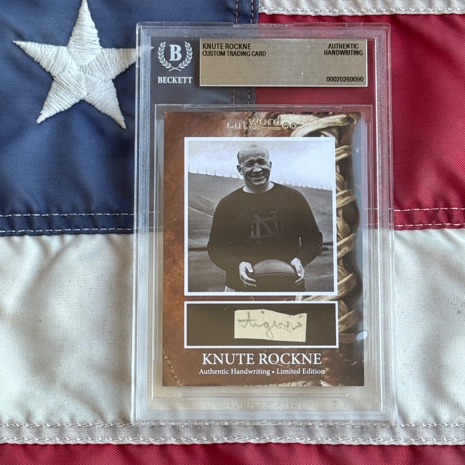 Knute Rockne Beckett Encapsulated Handwriting Removed from Notre Dame Textbook