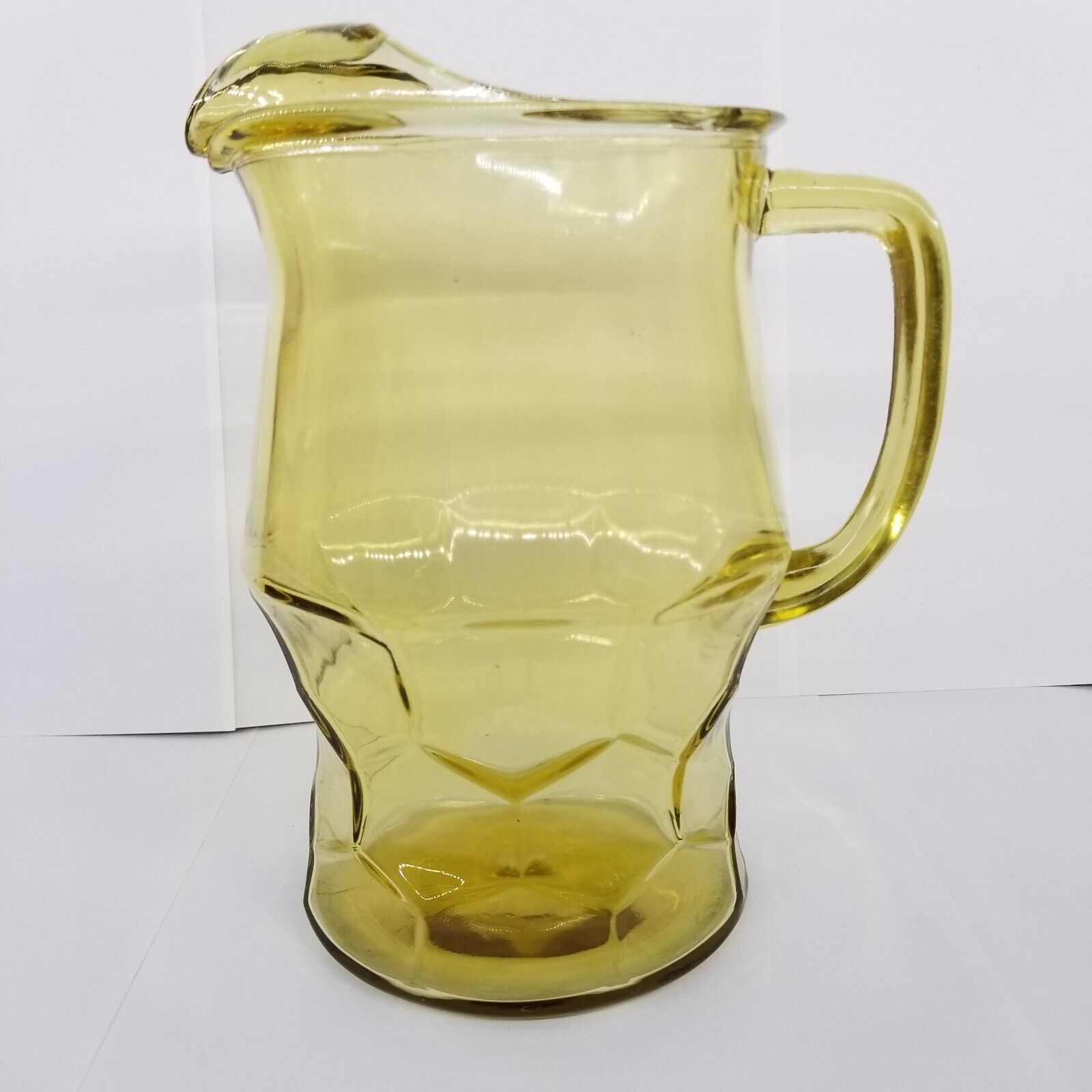 Light Weight Amber Georgian Large Glass Pitcher 8 inches tall