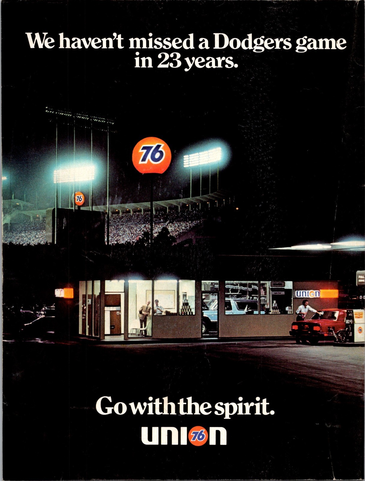 1983 • LA Dodgers  76 Gas Station Print Ad • 80s rare GA.13