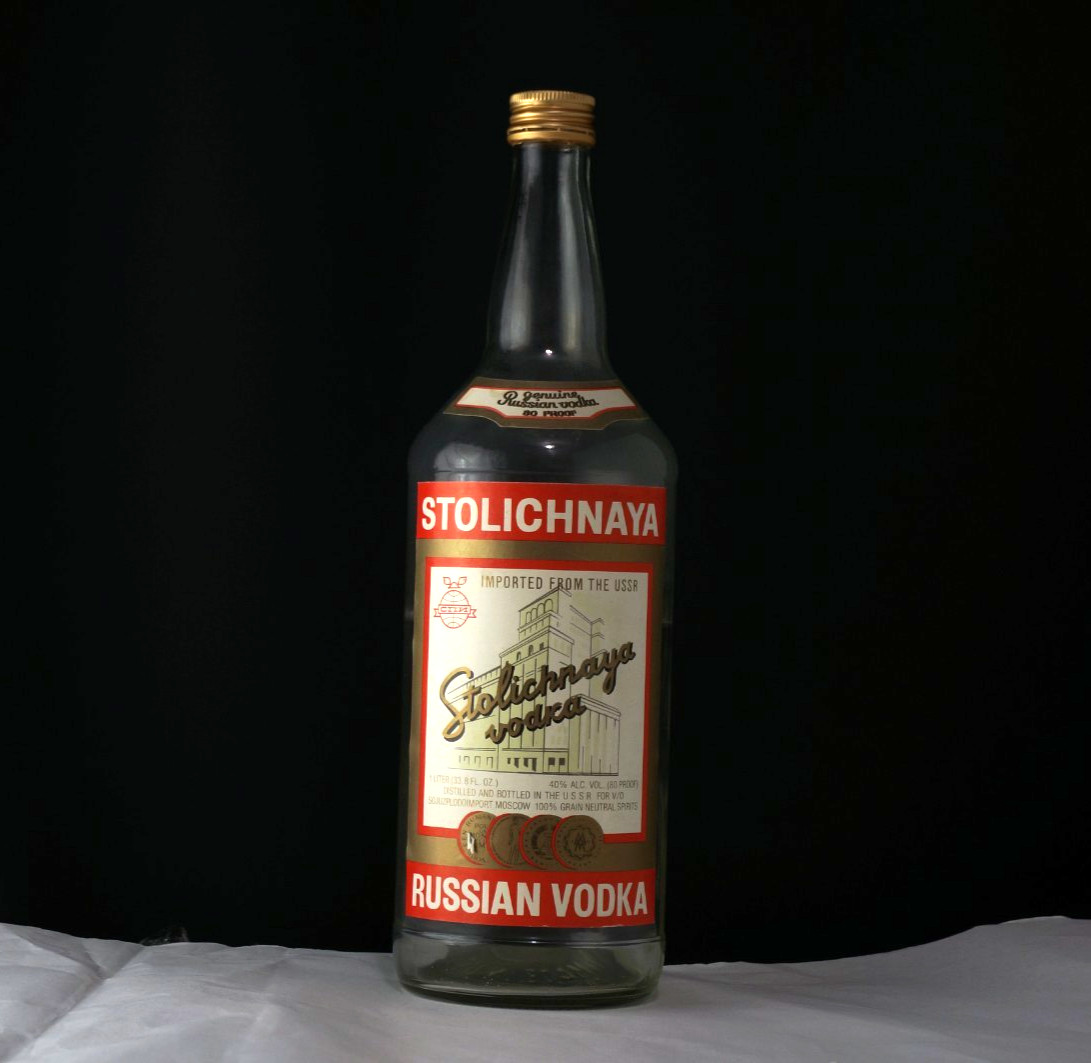 Vintage Stolichnaya Vodka Bottle – USSR Soviet – 1 Liter - 33.8FL oz – 80 proof