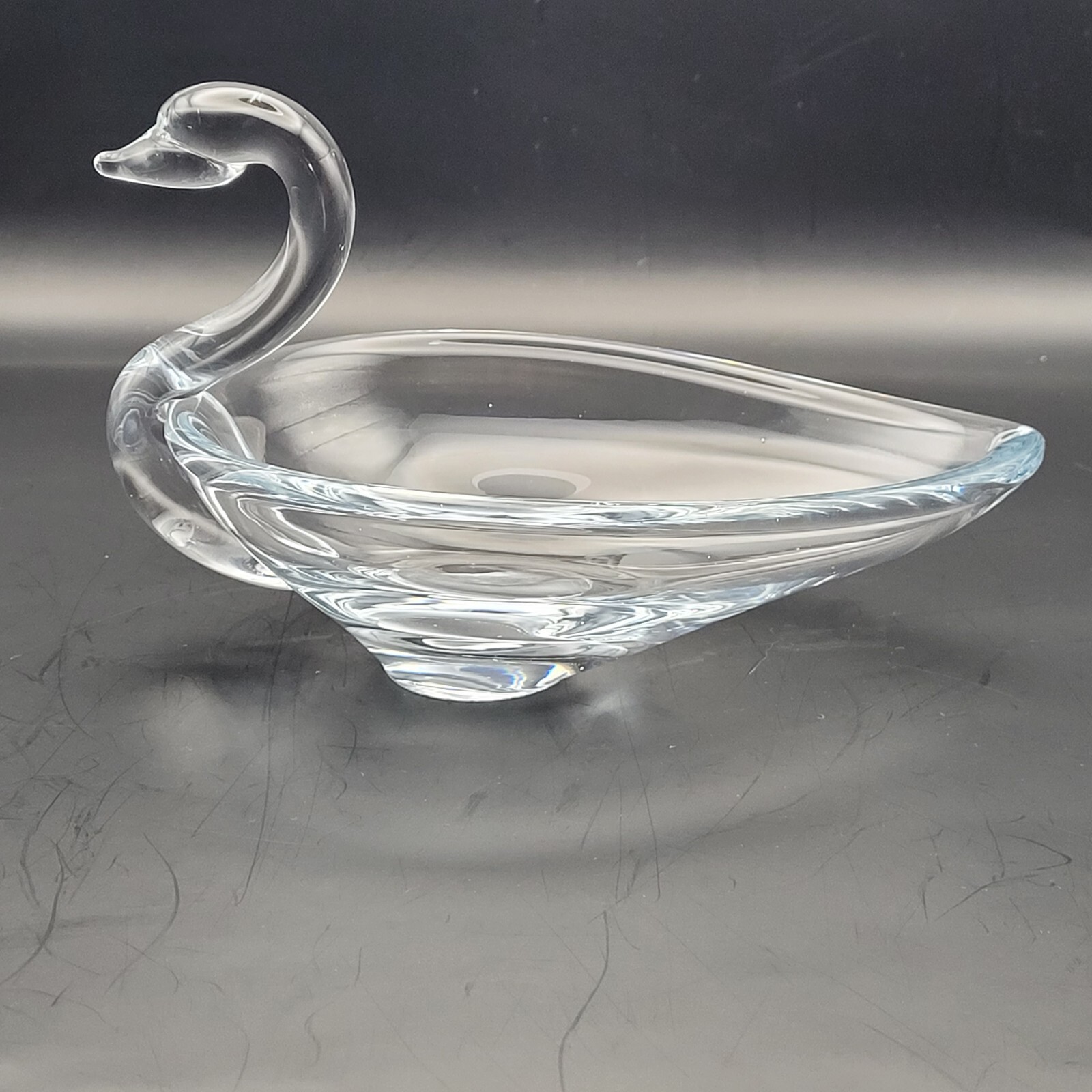 Vintage Swan Trinket Dish Handblown  High Quality Art Glass 7\