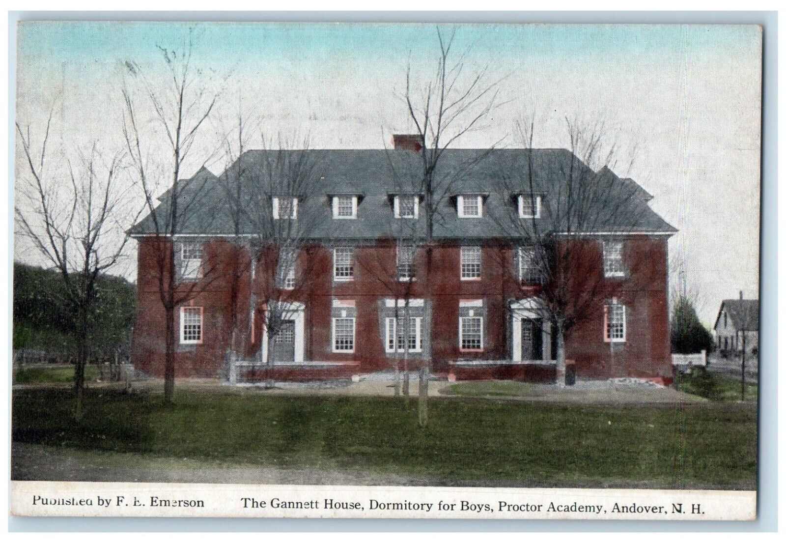 c1910 The Gannett House, Dormitory for Boys Proctor Academy Andover NH Postcard