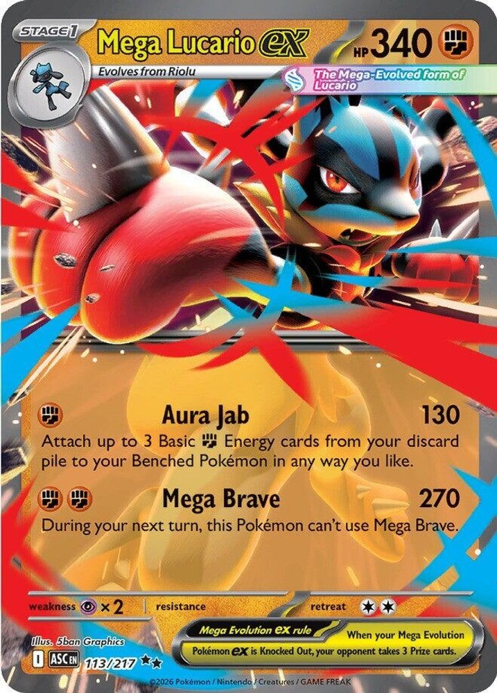 Pokemon Mega Lucario ex Holofoil ASC 113/217