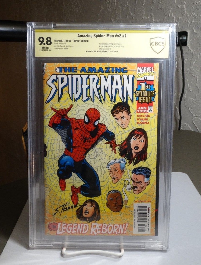 AMAZING SPIDERMAN V2 #1 CBCS NM/MT 9.8 WHITE pages SIGNED Scott Hanna AVENGERs AMAZING SPIDERMAN V2 #1 CBCS NM/MT 9.8 WHITE pages SIGNED Scott Hanna AVENGERs