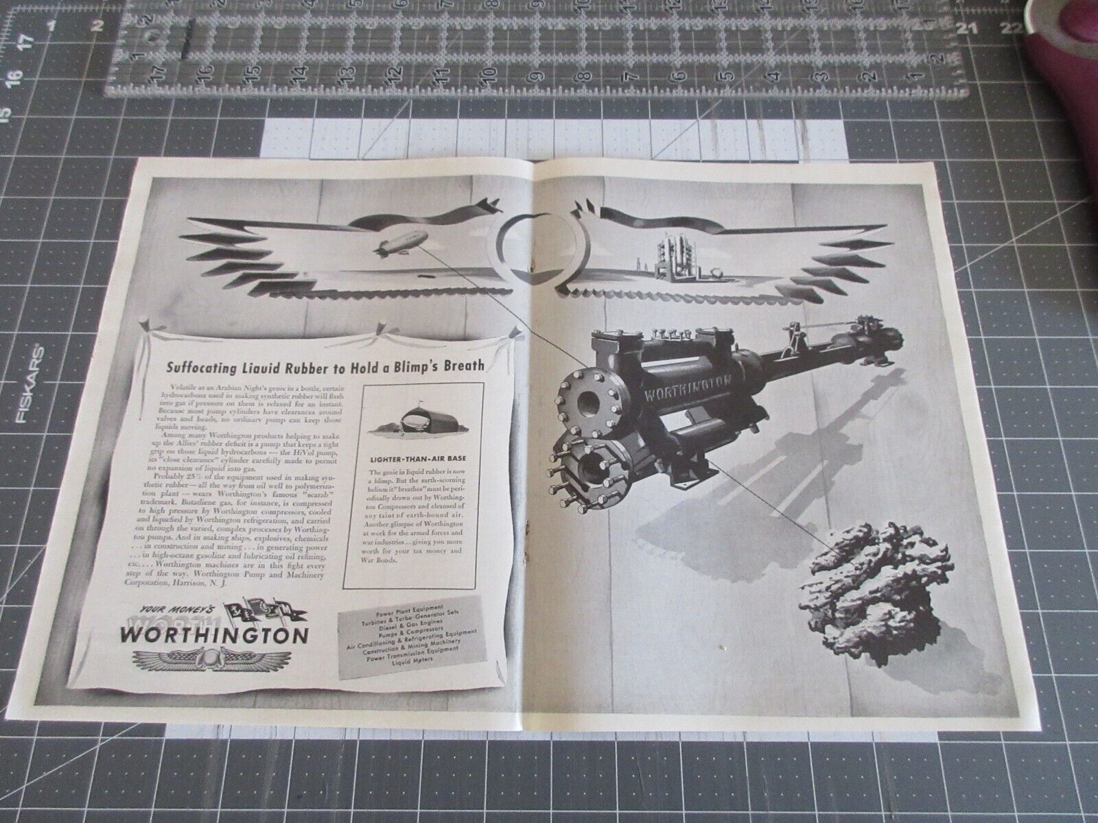 1943 Worthington Power Plant Equipment, Turbines & Turbo, Vintage Print Ad