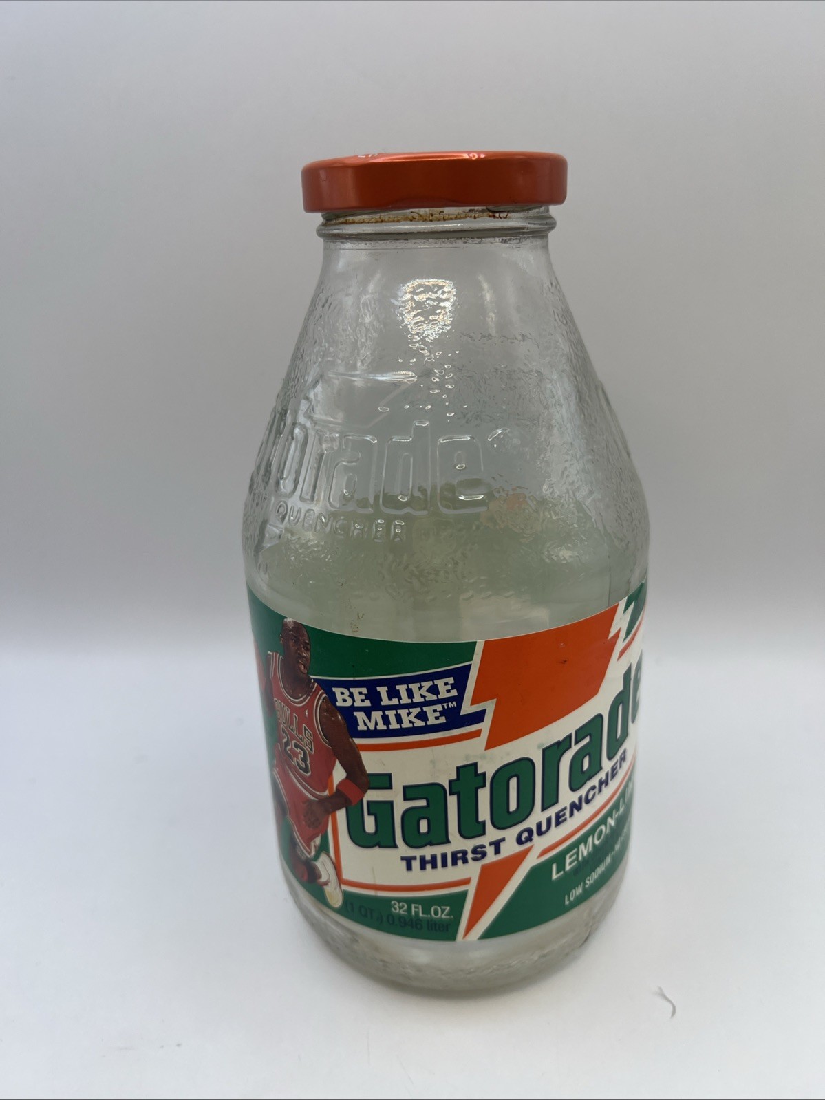 Vintage 92 Michael Jordan Gatorade Bottle 32 Oz Lemon-Lime Empty NBA Nice Label
