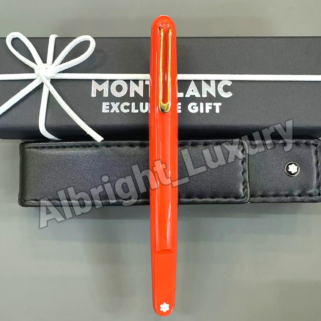 MONTBLANC M Marc Newson Red Resin Gold Trim Magnetic Cap Fountain Pen VIP Gift