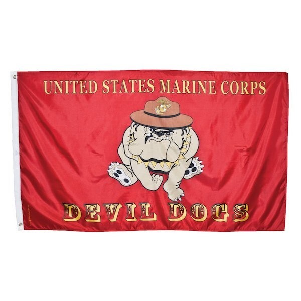 USMC Devil Dogs Flag- US Marine Corps EGA & Bulldog- 3\'X5\' (Made in USA) USMC Devil Dogs Flag- US Marine Corps EGA & Bulldog- 3\'X5\' (Made in USA)