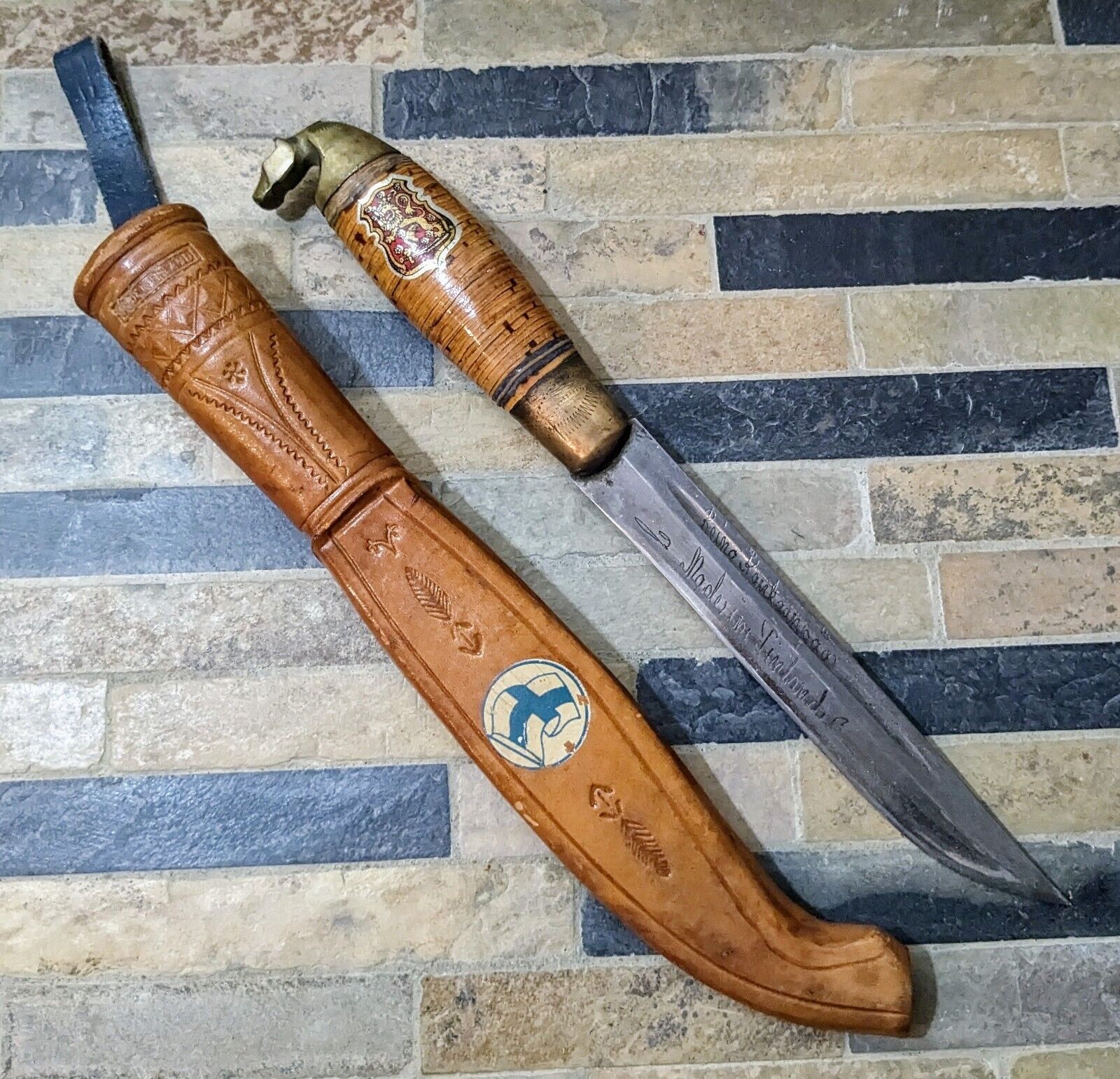 Vintage Old Finland Finnish Hunting Knife w/ Sheath