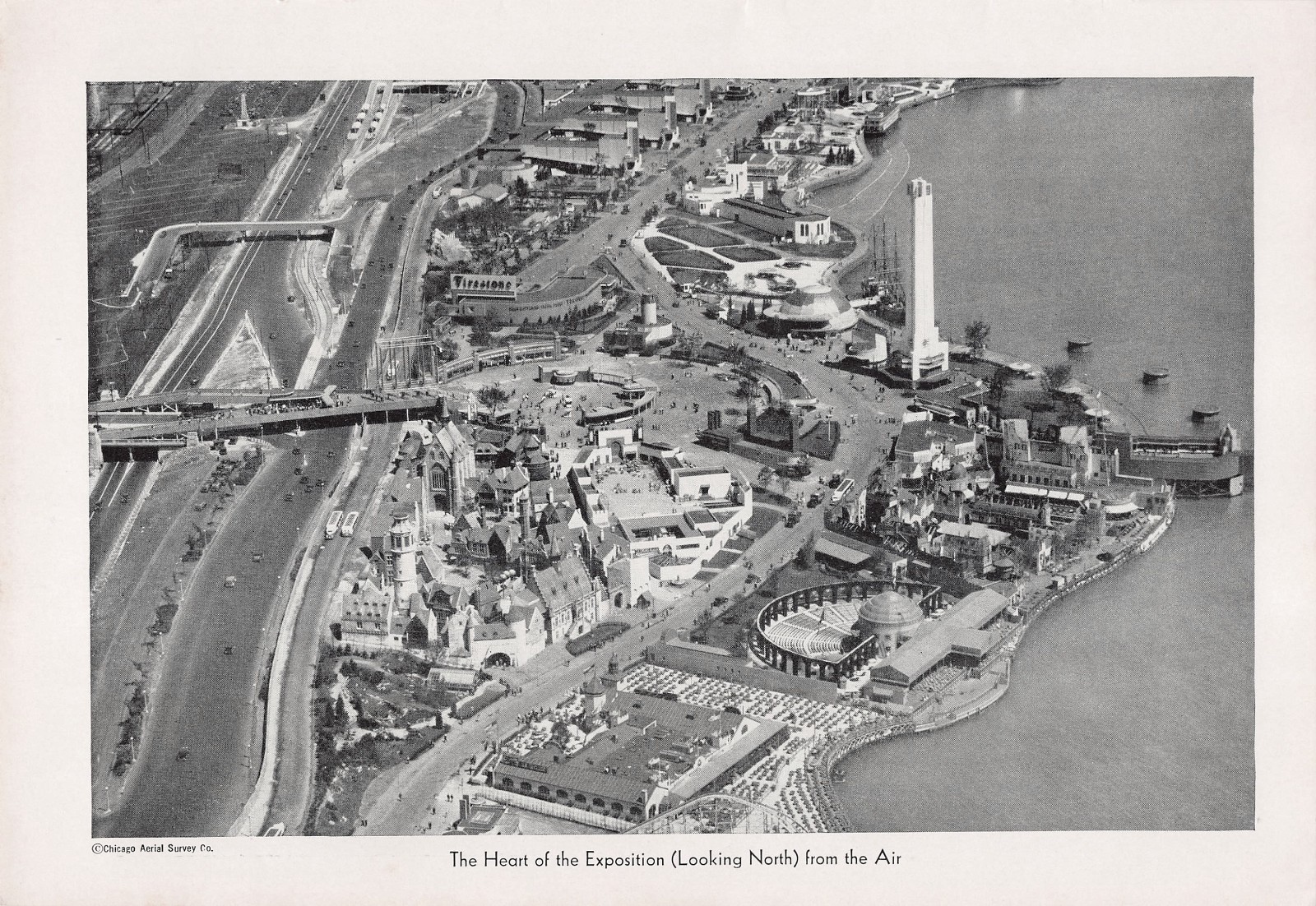 Aerial View Heart of Exposition 1933 Chicago World's Fair Souvenir Book Excerpt