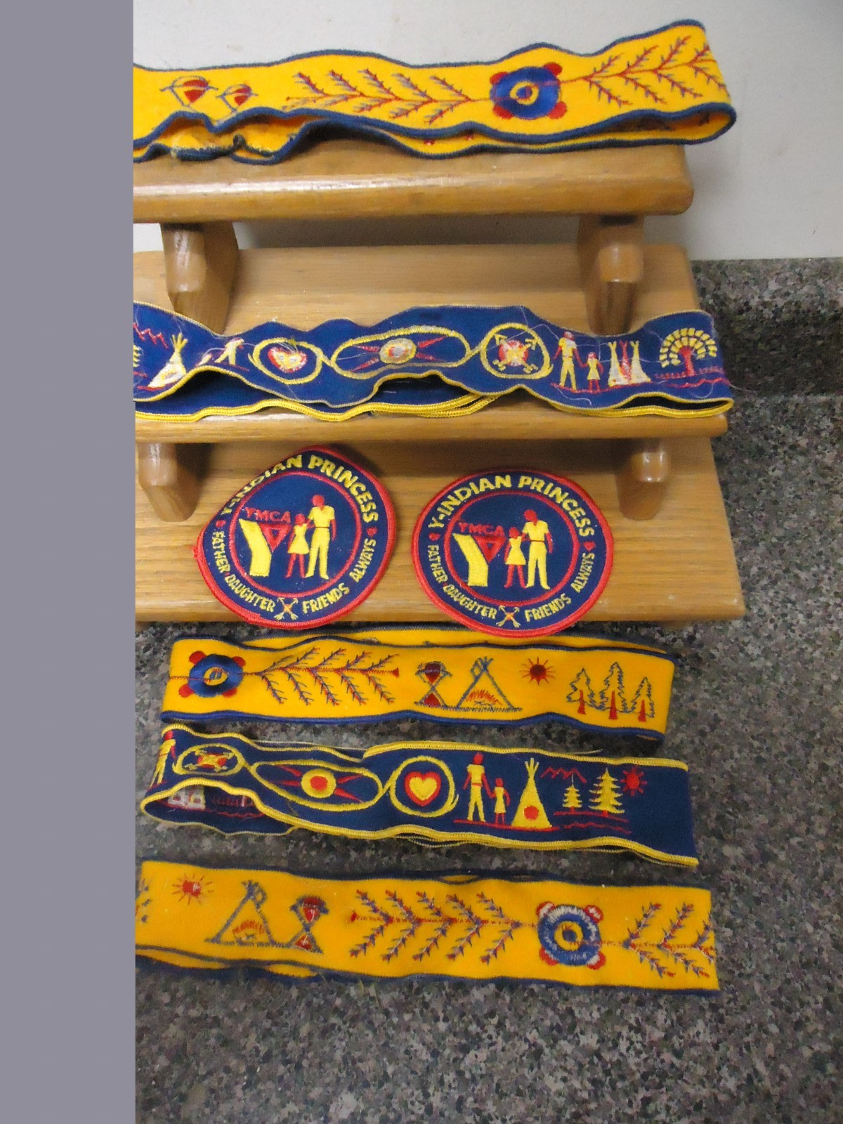 7 YMCA Indian Guide Collectible Patches & Headbands 