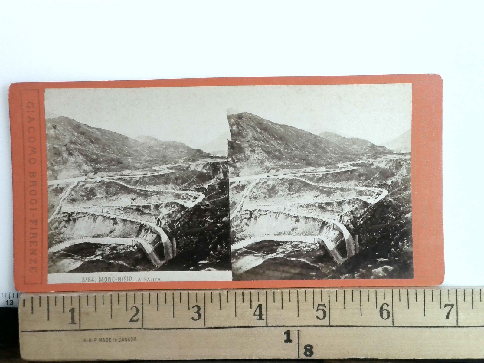 Moncenisio La Salita Stereoview Giacomo Brogi Firenze c1870 Italy Mountain Road