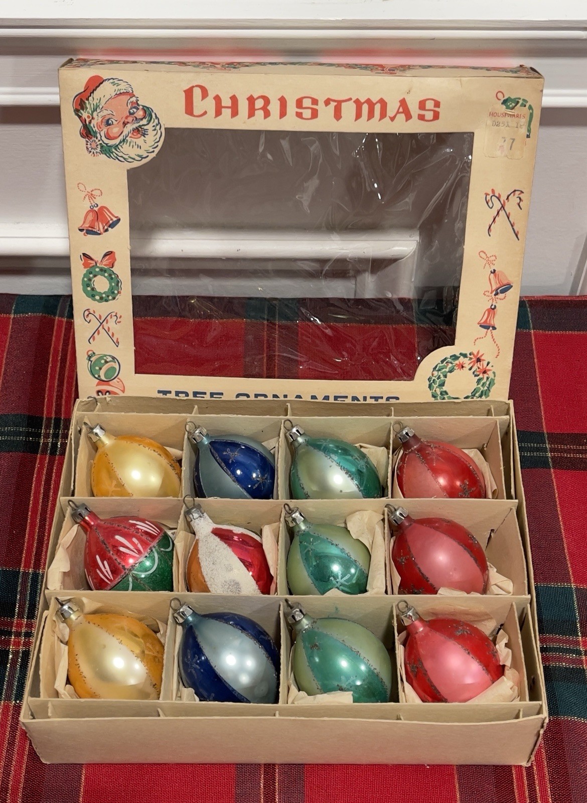 Vtg Polish Glass Christmas Ornaments Set Of 12, 3\