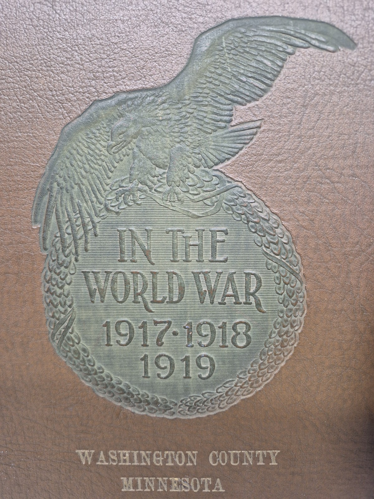 Antique 1919 WWI Washington County MN History Book W/ Veteran Notes & Rare Photo